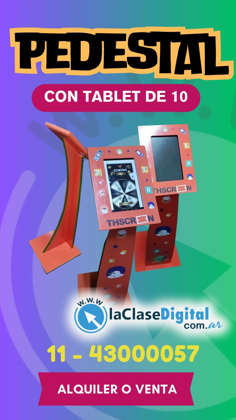 Pedestales táctiles THSCREEN para tablets y pantallas