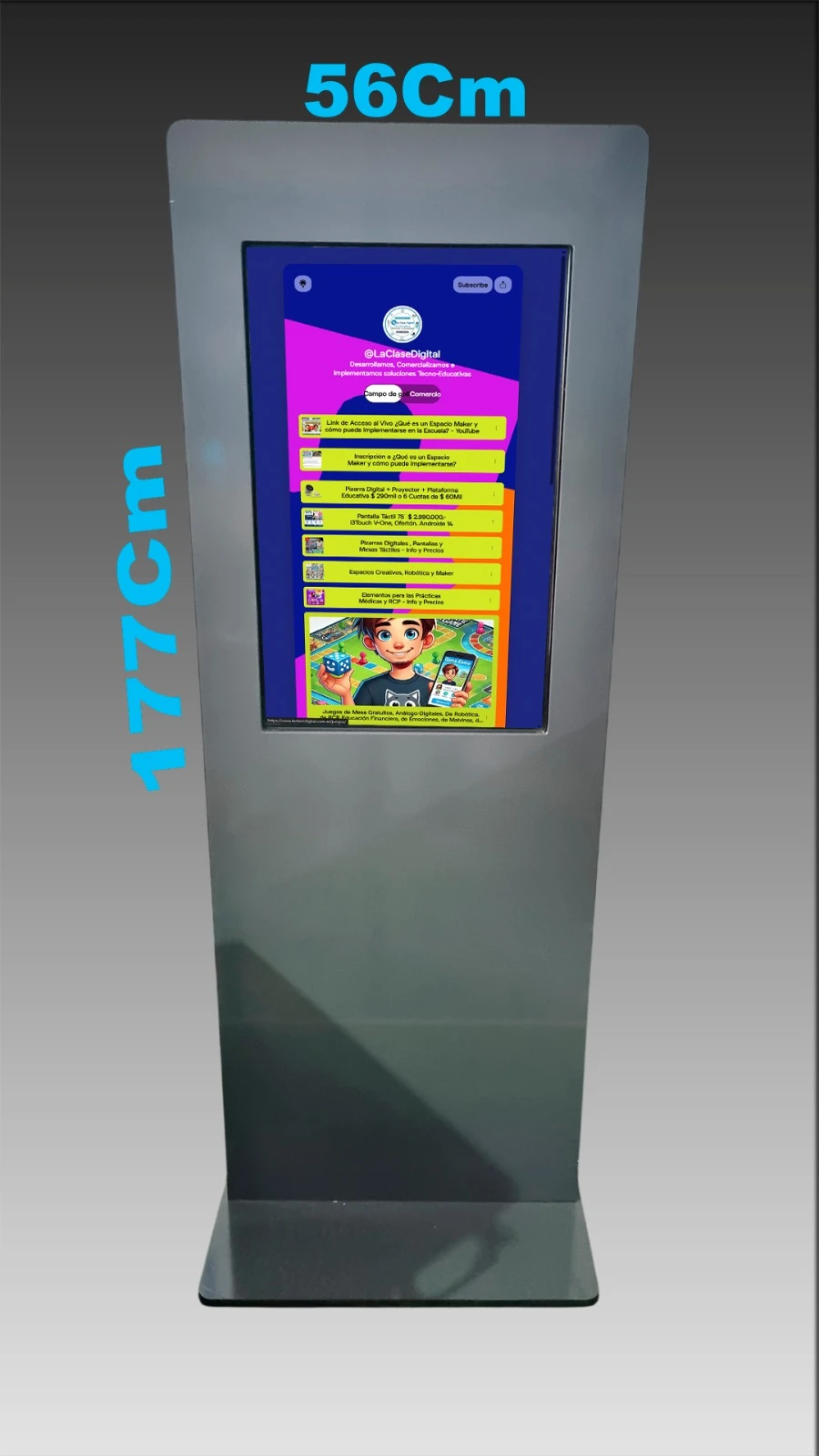 Tótem interactivo THSCREEN con pantalla táctil y diseño personalizado
